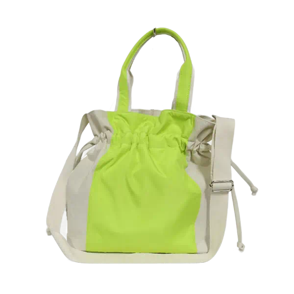 sac à main en toile biologique avec sangle en coton et fermeture à cordon